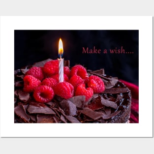 Make a wish.. candle and cake Posters and Art